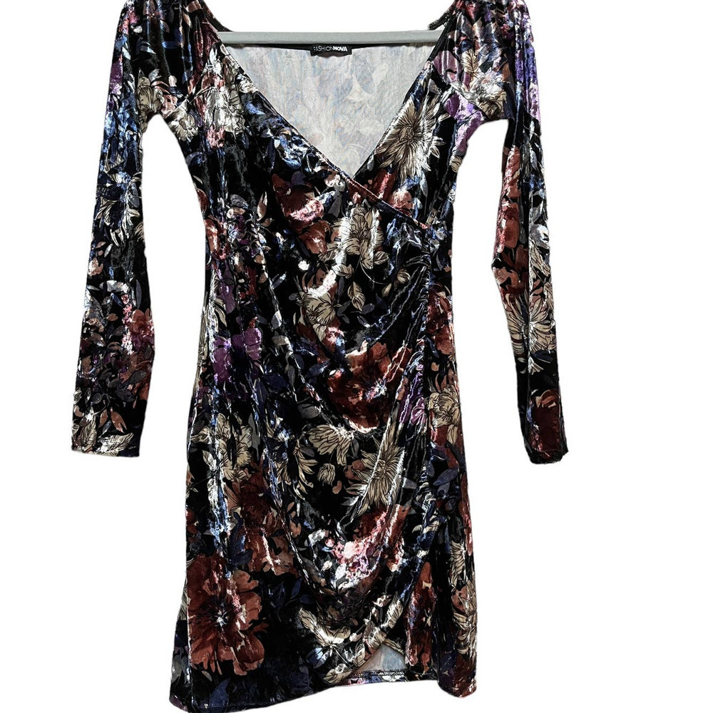 Elegant Multicolor Velvet Dress